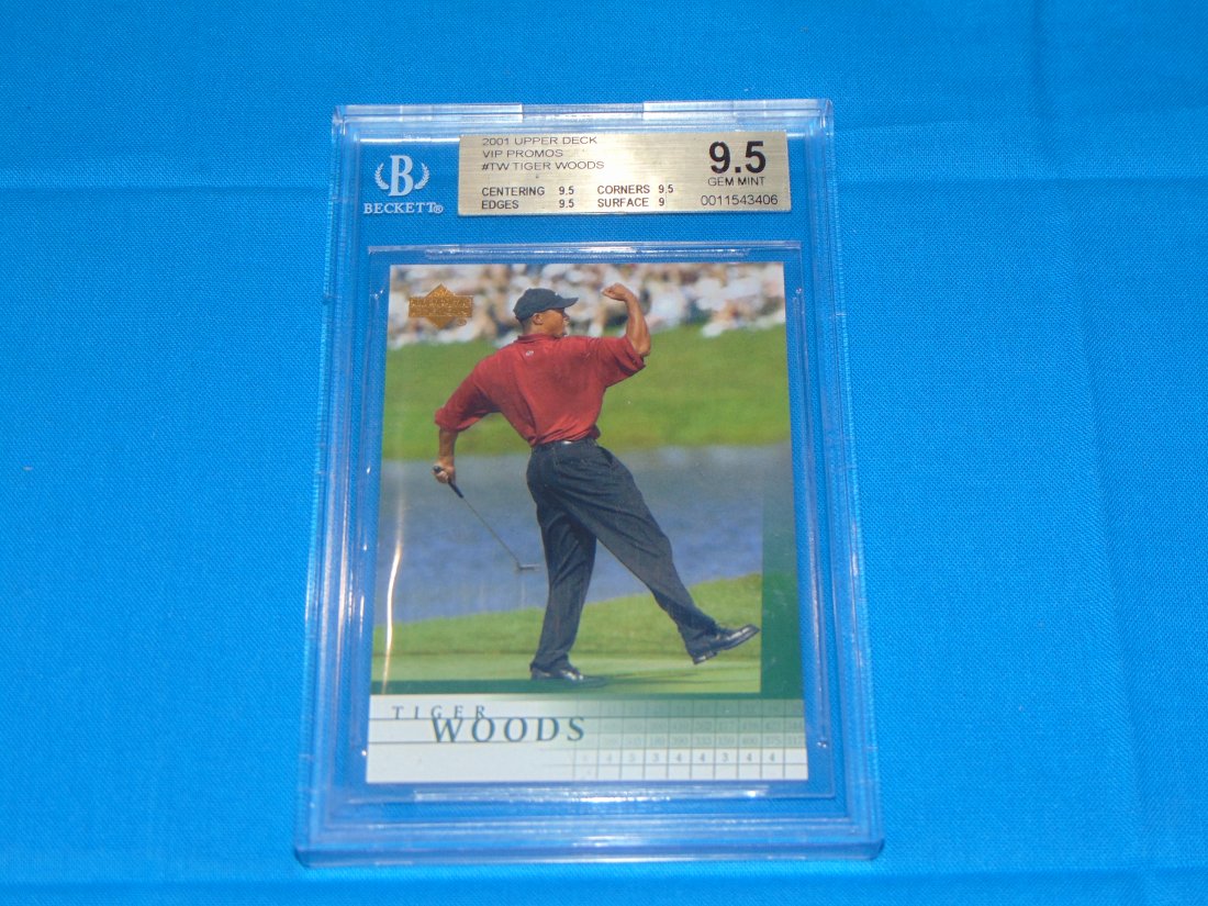 TIGER WOODS 2001 Upper Deck VIP Promos #TW, BGS9.5 (1 of 3)