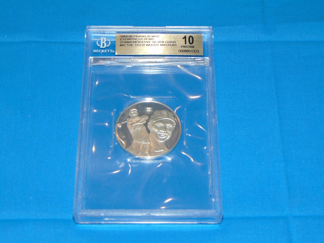 Rare Tiger Woods Eyewitness Commemorative Medal, 1997 Masters Tournament, BGS10 (1 of 4)