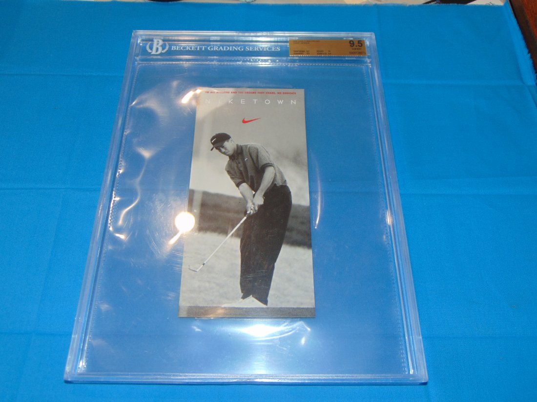 TIGER WOODS 1996 NIKETOWN PROMO, BGS9.5: NICE HIGH GRADED TIGER WOODS PIECE.