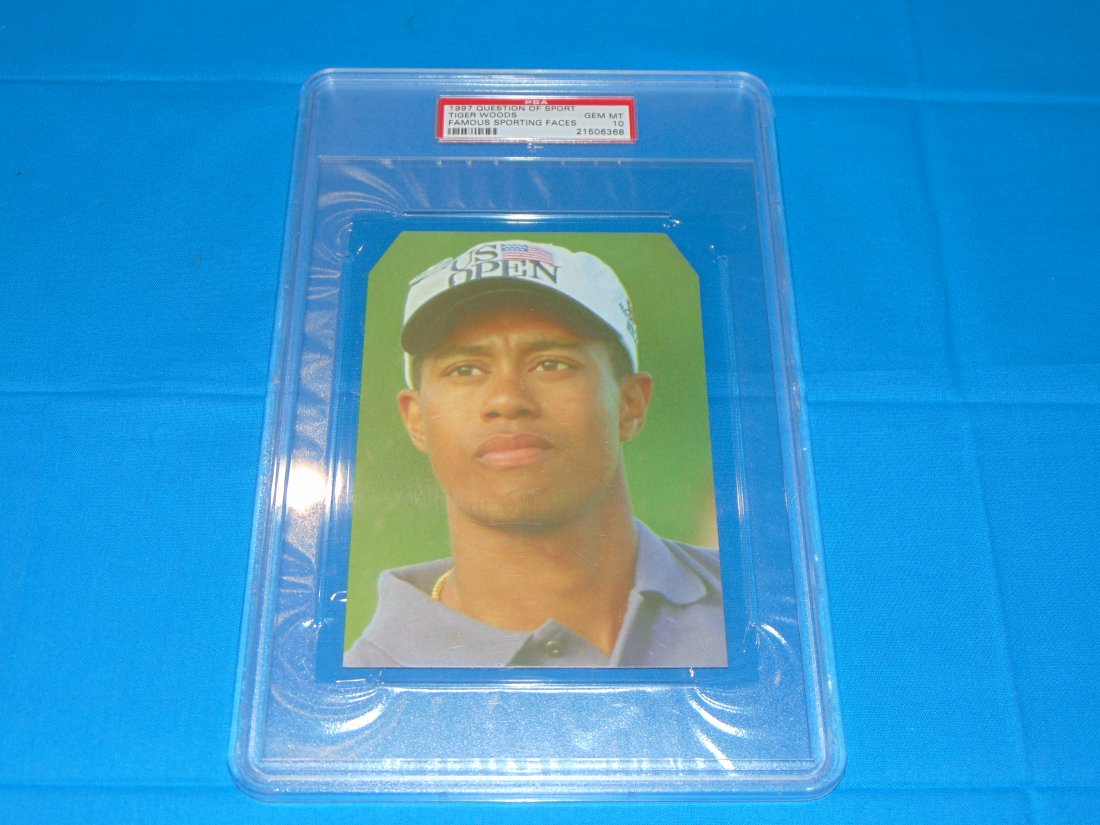 TIGER WOODS 1997 Question of Sport, Famous Sporting Faces, PSA10 (1 of 3)