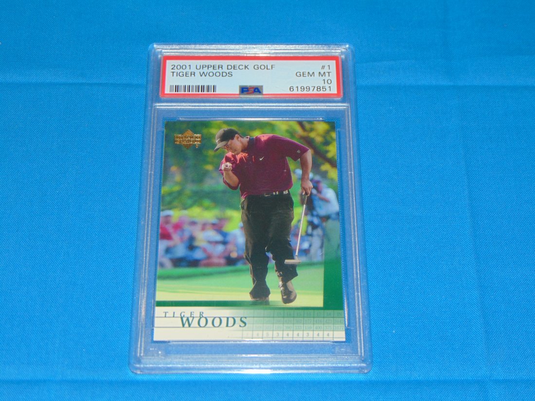 TIGER WOODS 2001 Upper Deck #1 Rookie Card, PSA10 (1 of 3)