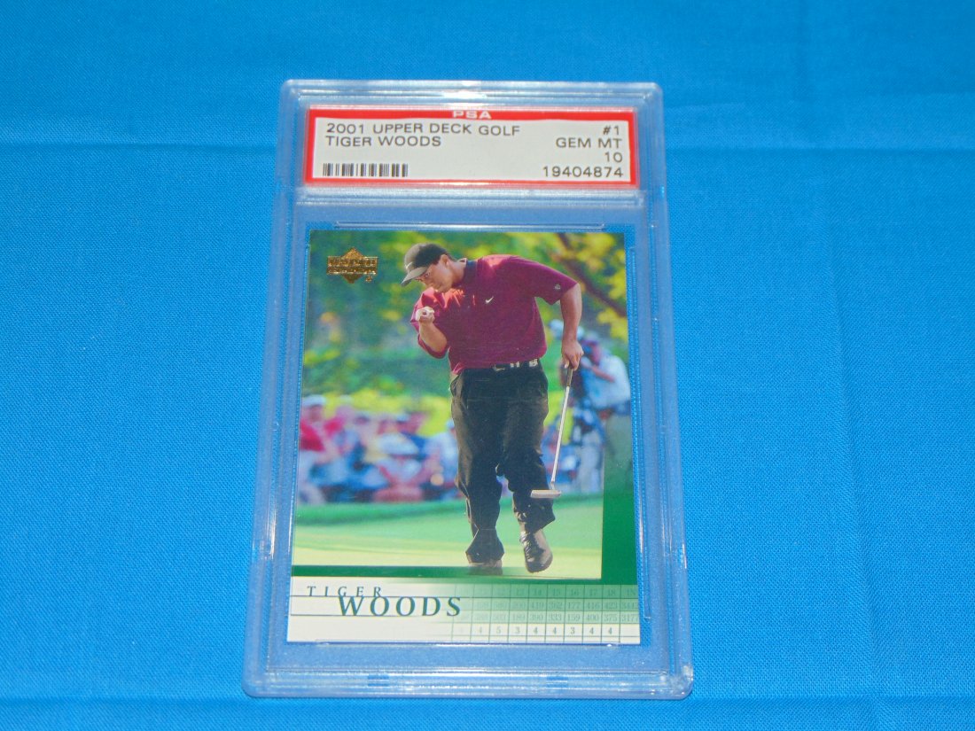 TIGER WOODS 2001 Upper Deck #1 Rookie Card, PSA10 (1 of 3)