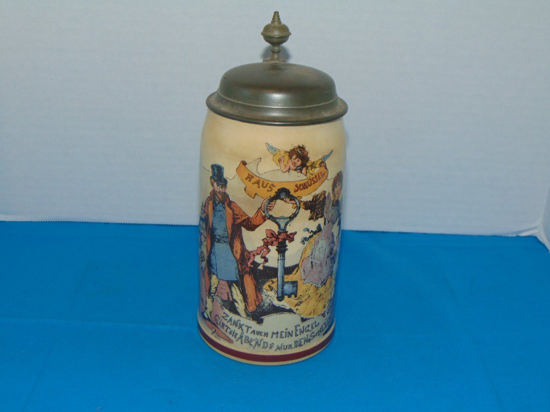Nice German 0.5L Lidded Stein, VILLEROY & BACH, Haus Schlussel (1 of 10)