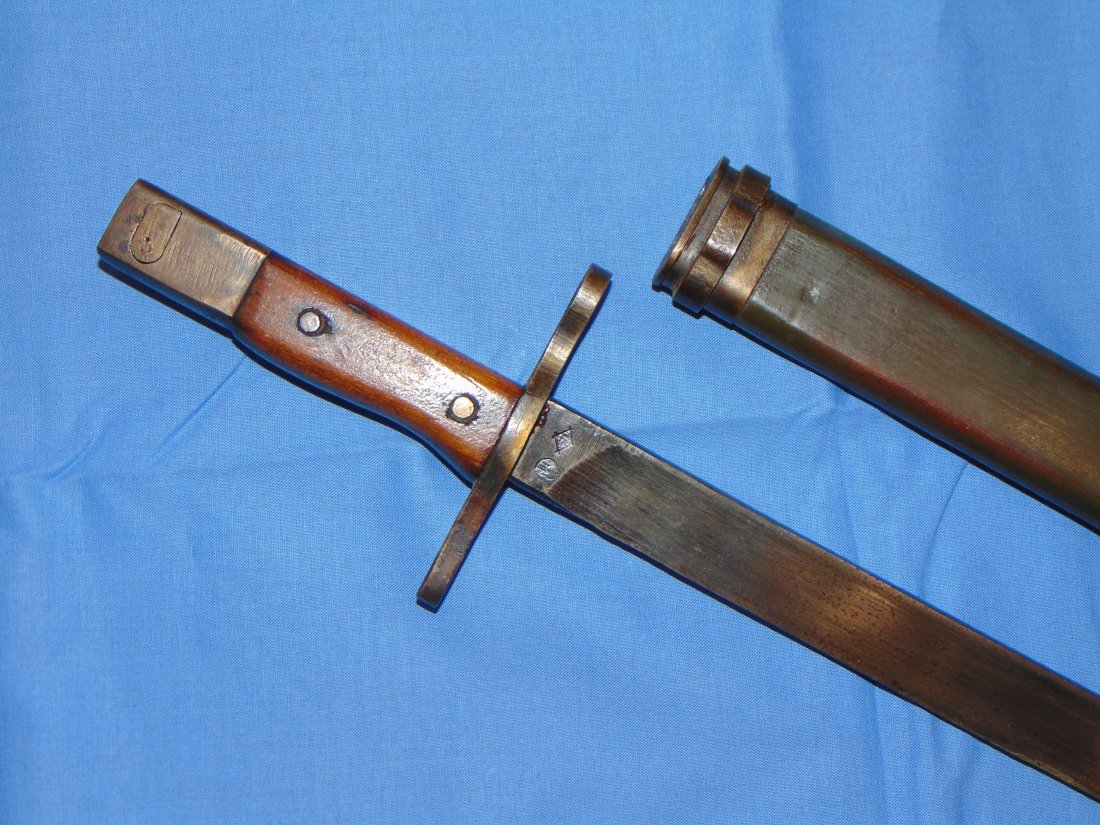 WWII Japanese Type 30 Arisaka Bayonet w/ Wooden Scabbard (1 of 13)