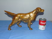 Original Antique Bronze Doorstop Statue, SETTER Dog on Point