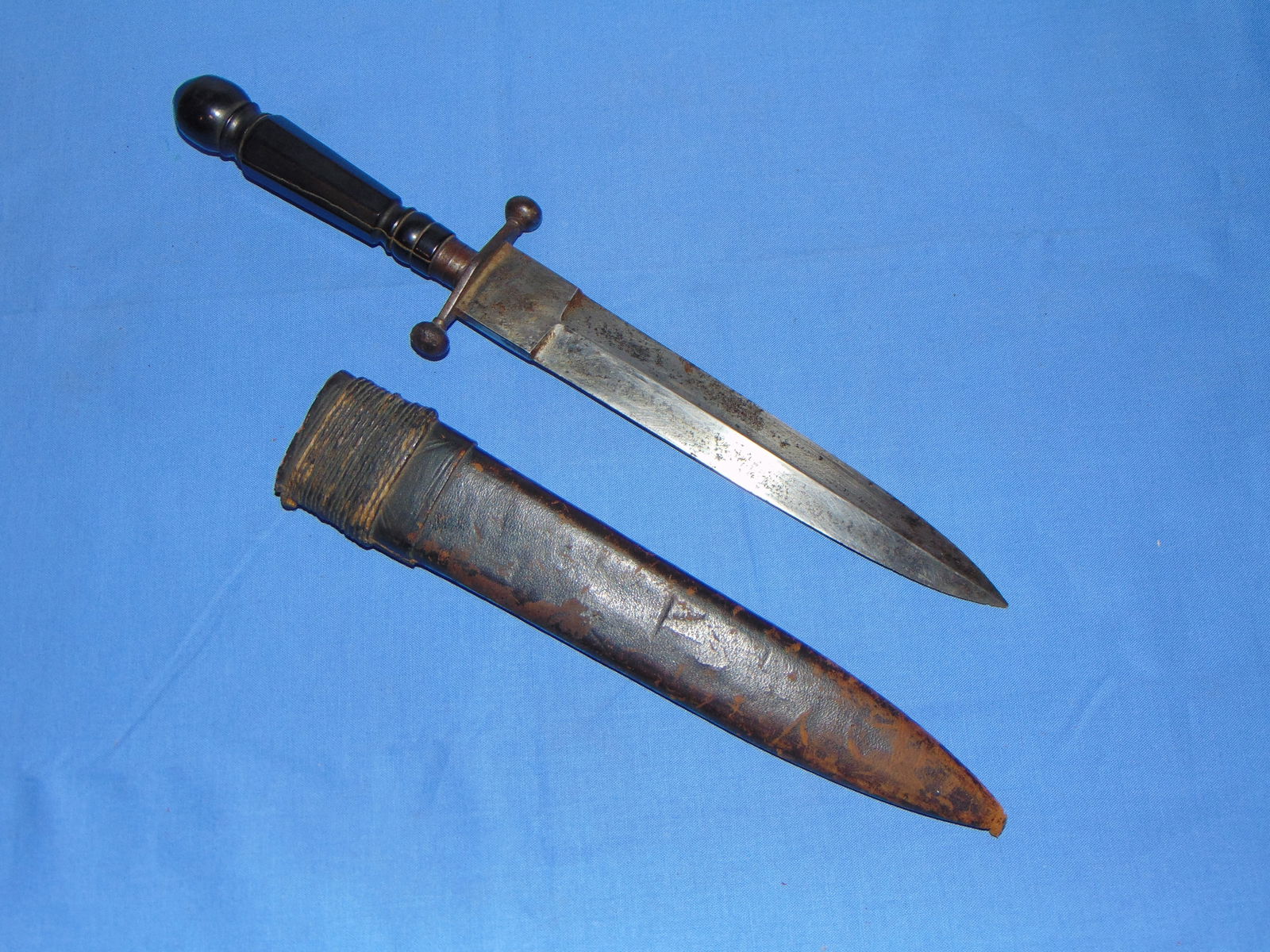 RARE 1870 Dated KONDRATOV Russian Caucasian Dagger Side Knife w/ Sheath (1 of 13)