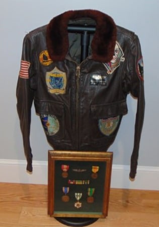 Vietnam War G-1 Leather Jacket w/ Patches, Dog Tags & Medals, Flight Surgeon (1 of 20)