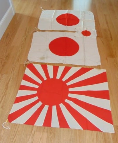 WWII Japanese Flag Lot of 4 (1 of 5)