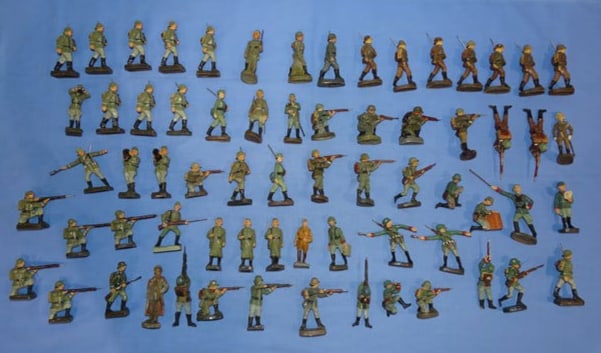 WWI-WWII German Toy Soldier Lot, Elastolin, Schusso, Leyla, F.F. (1 of 7)