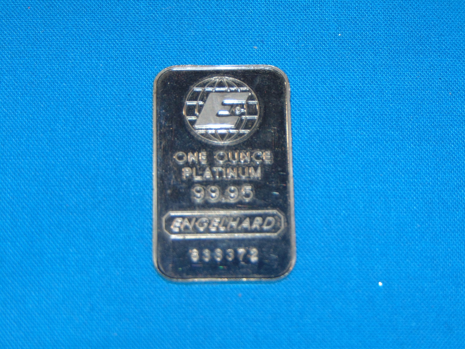 1 oz PLATINUM Bullion Bar, ENGLEHARD: ENGLEHARD 1 oz PLATUNUM BAR. ****WILL NOT SHIP OUTSIDE THE U.S., NO EXCEPTIONS****
