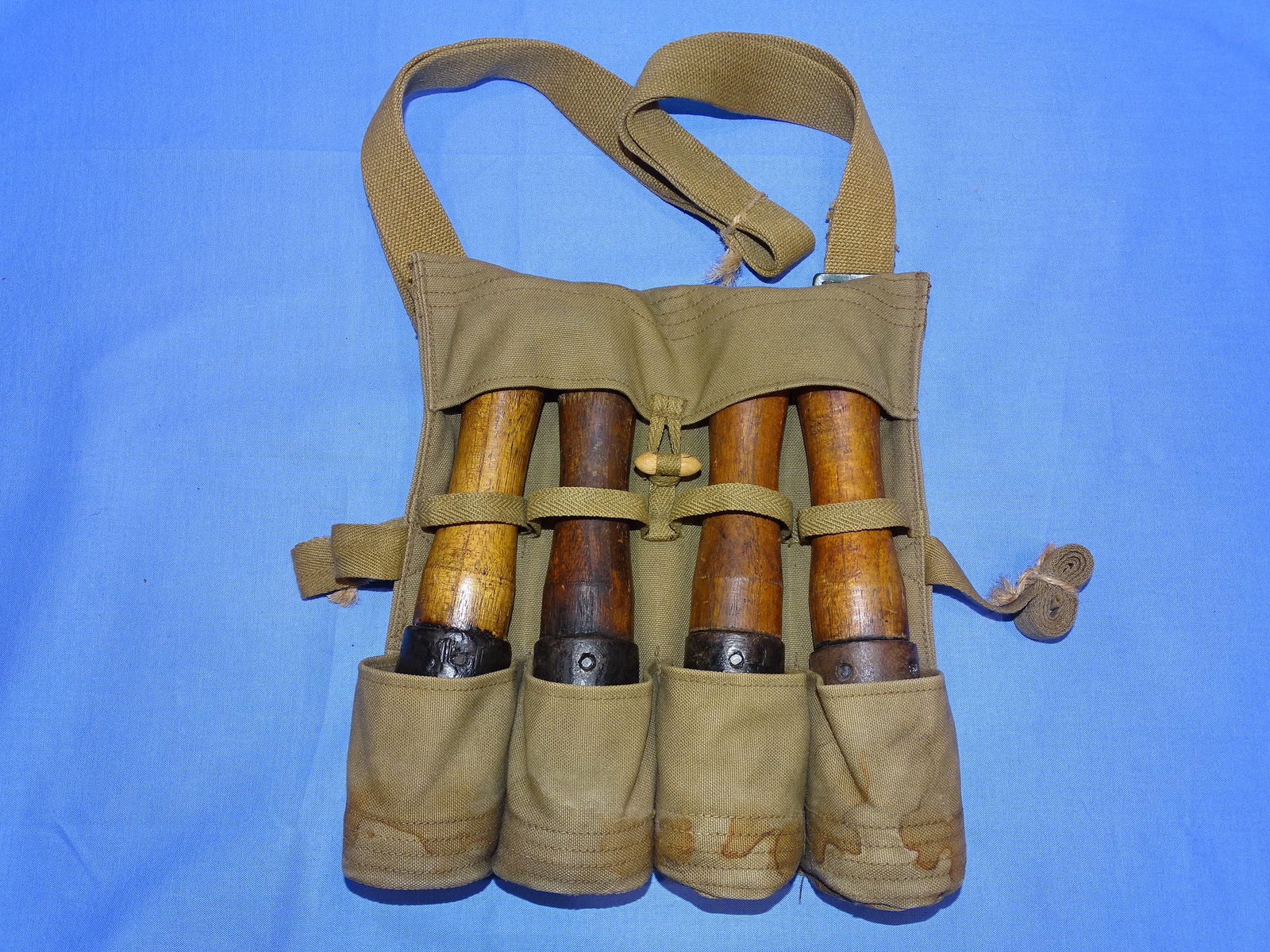 Vietnam War Era CHI-COM Vietcong Grenade Lot Rig w/ Carrier, INERT (1 of 12)