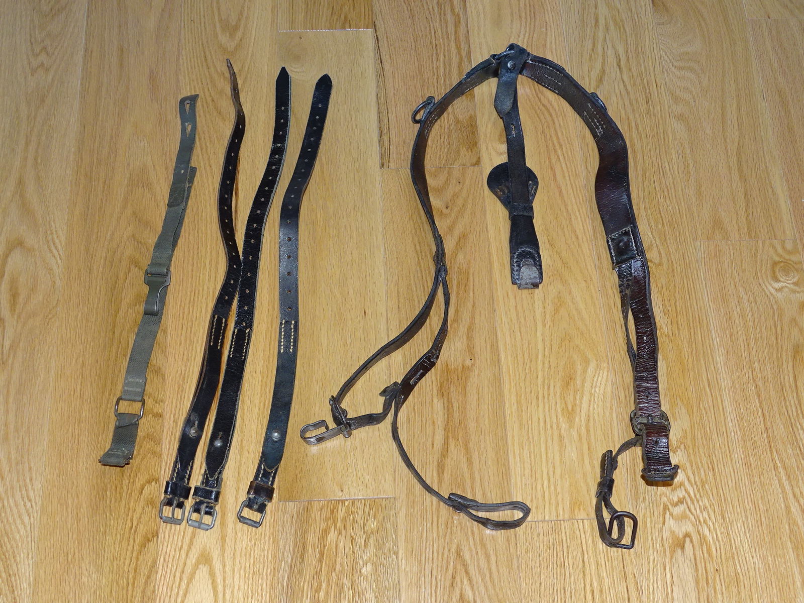 WWII German Combat Y-Straps and Leather Strap Lot (1 of 8)