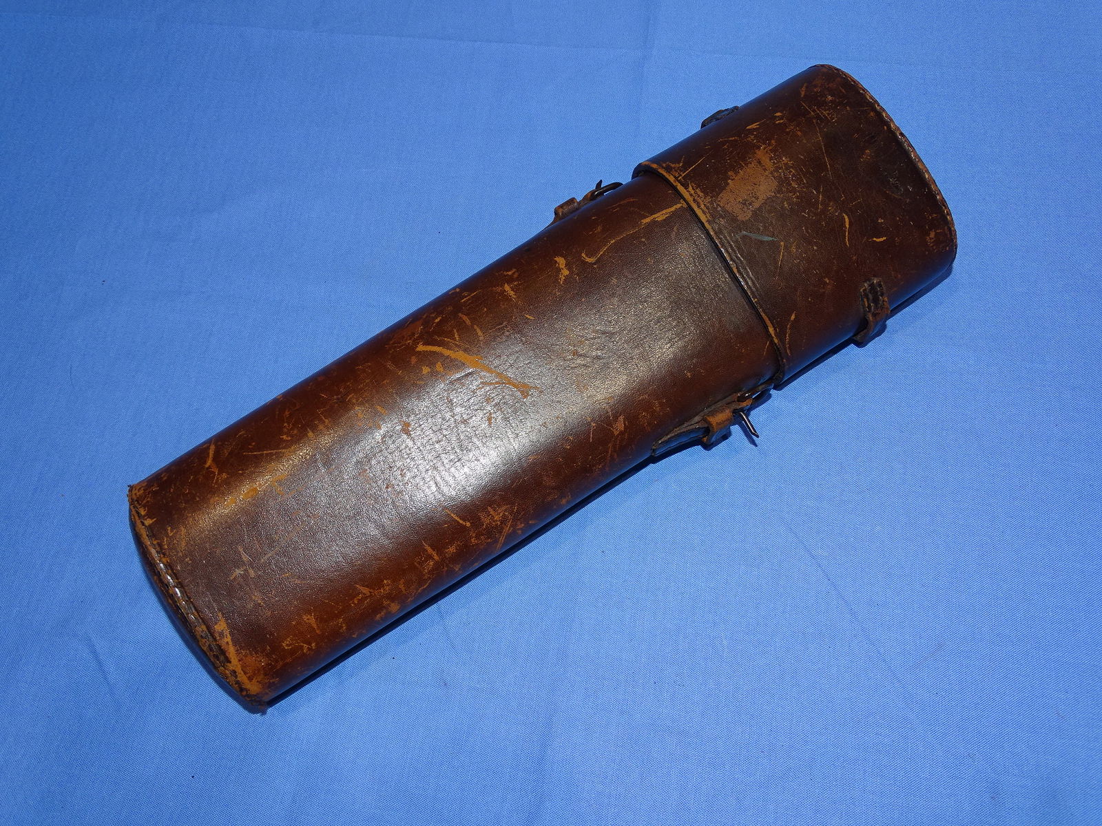 WWI-WWII German Sniper Scope LEATHER CASE, Duraldialytan & Hubertus Marked (1 of 12)