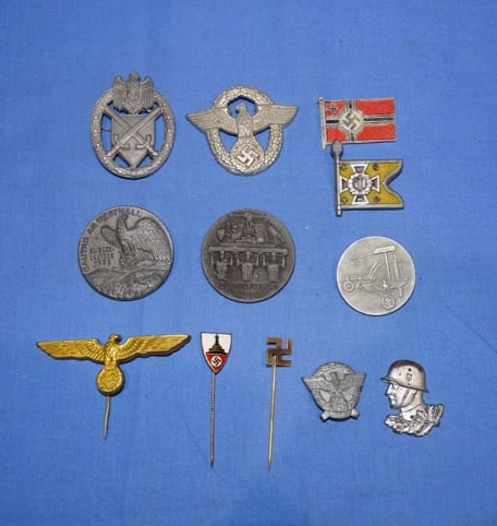 WWII German Medal, Badge, Tinnie Pin Insignia Lot (1 of 4)