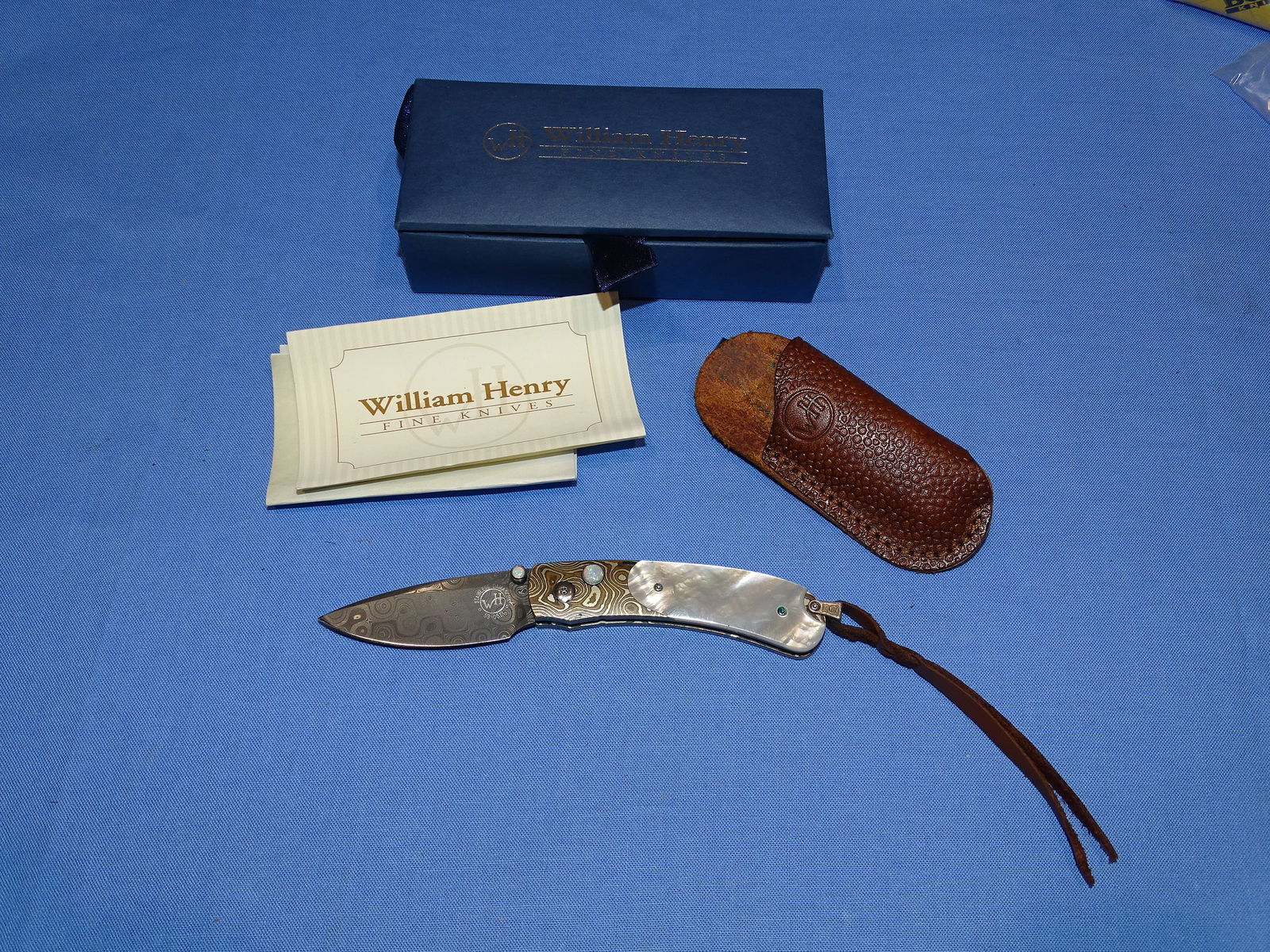 William Henry Custom Meridian Knife, Mother of Pearl & Damascus, 25 of 50 (1 of 10)