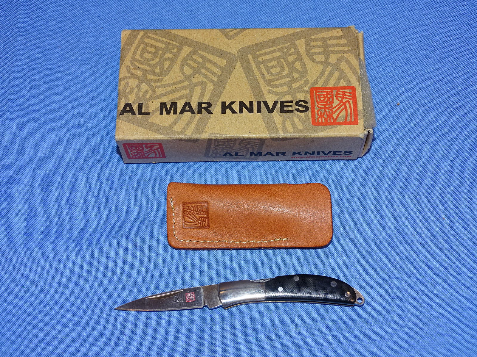 AL MAR Black Micarta Osprey Knife w/ Pouch & Box 100BM (1 of 8)