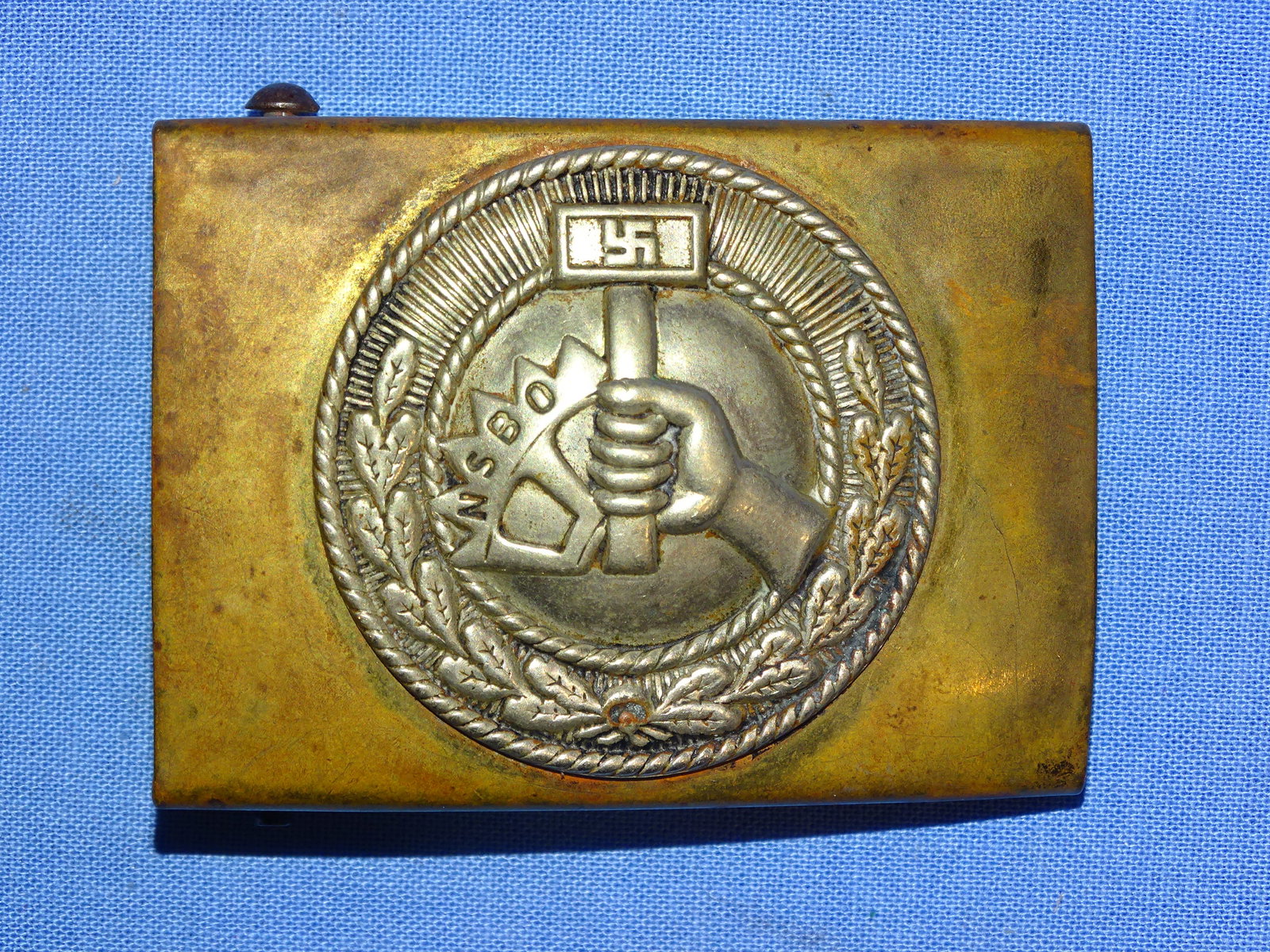 WWII German NSBO Enlisted Man's EM Belt Buckle: NICE WWII GERMAN BELT BUCKLE.