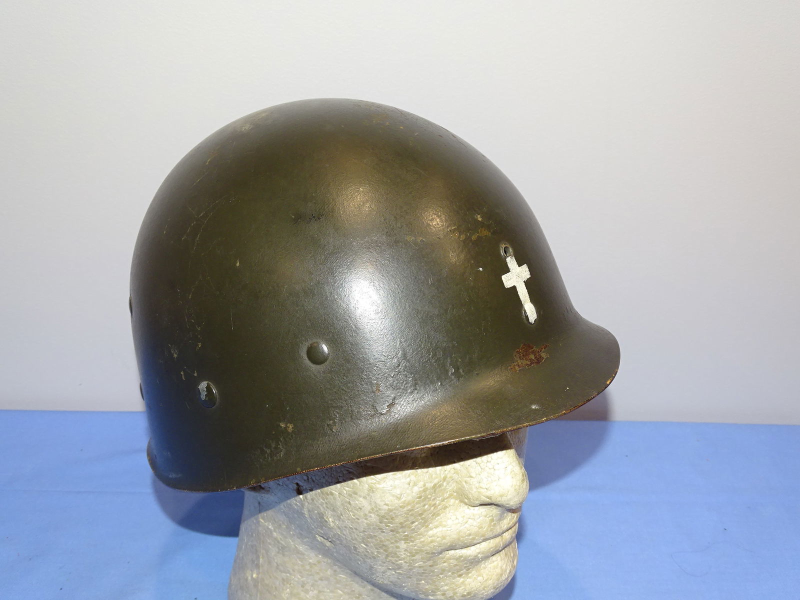 WWII US M1 Helmet Liner Only, Named to Chaplain (1 of 15)