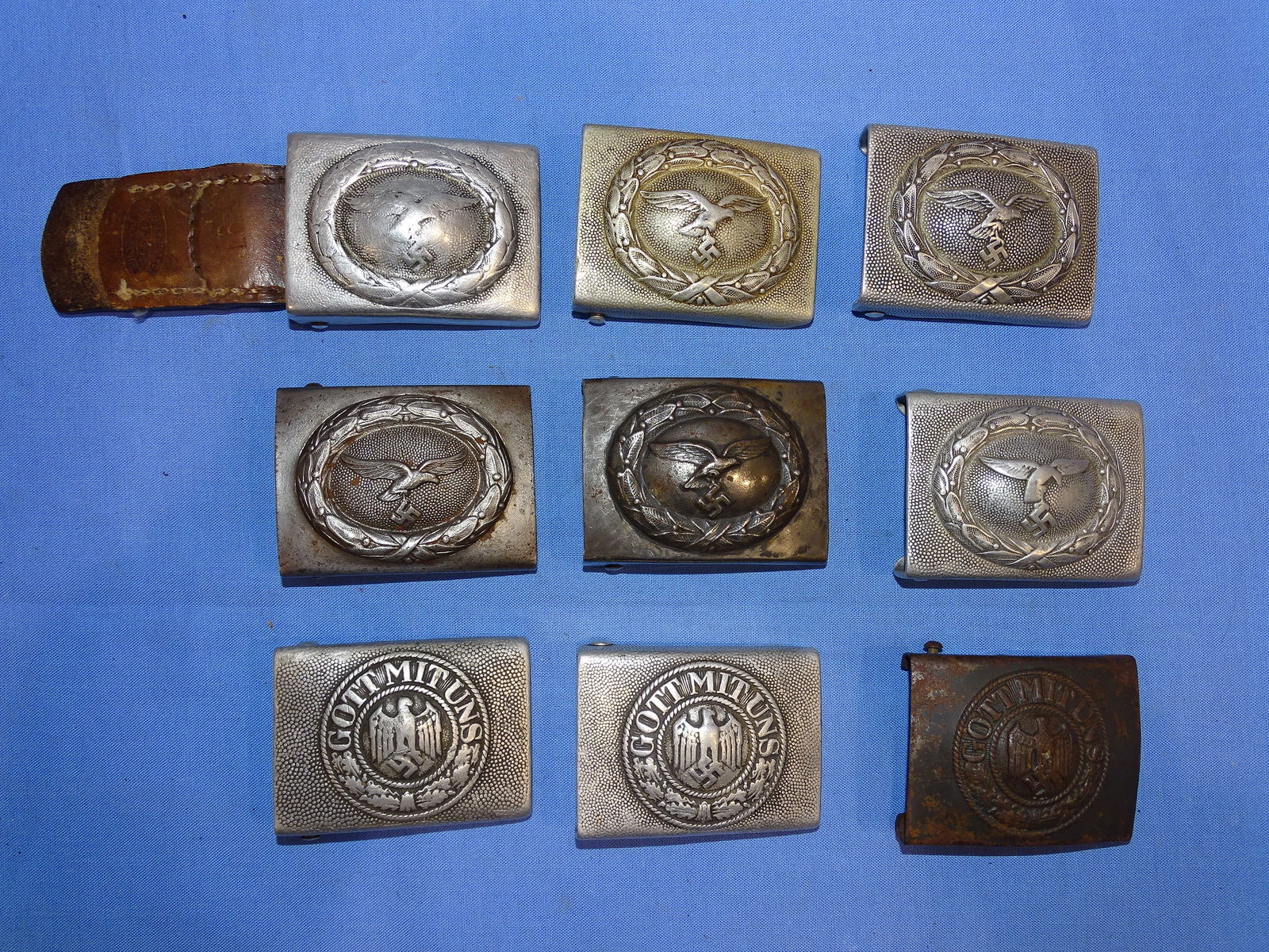 WWII German Belt Buckle Lot of 9 (1 of 9)