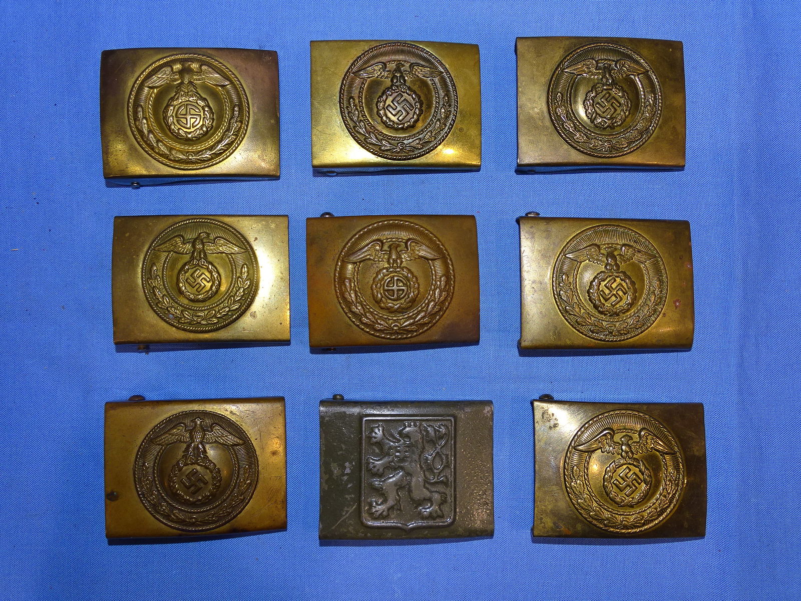 WWII German Belt Buckle Lot of 9 (1 of 5)