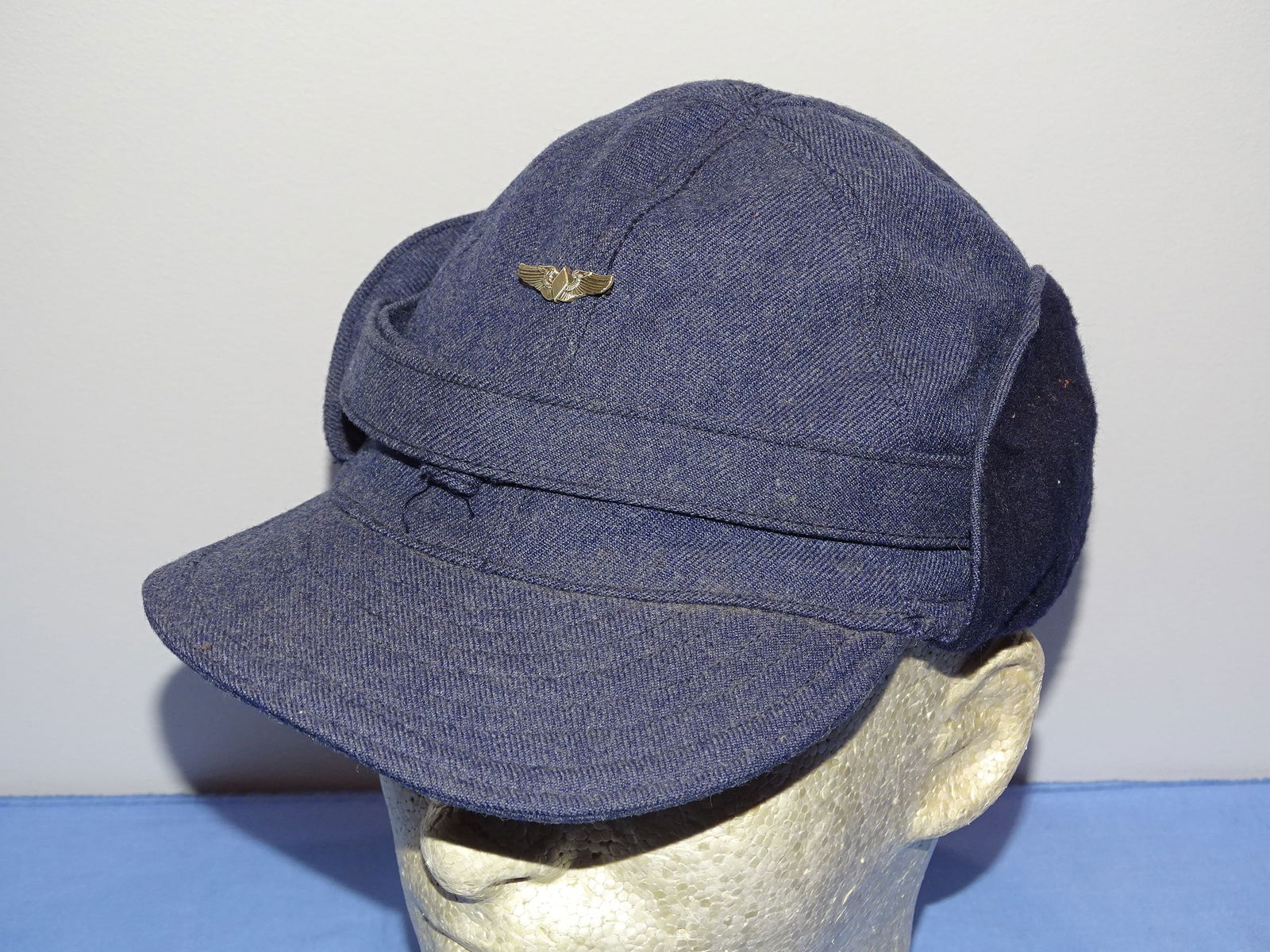WWII AAF Women's WASP Winter Field Cap w/ Mini Jostens Sterling Wings (1 of 11)