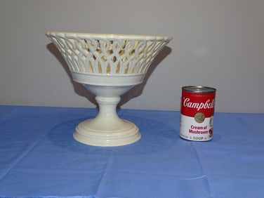 Vintage Italian Italy Pottery Ceramic Reticulated Bread Basket Bowl