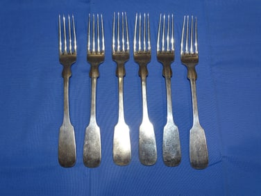 6 Silver Forks, .800 German Marked, 224 grams