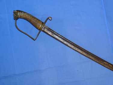 Rare Revolutionary War Dog / Lion Head Sword