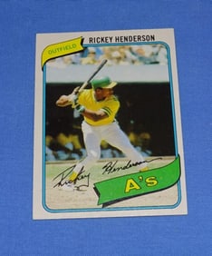 1980 Topps Baseball Card, Rickey Henderson Rookie Card