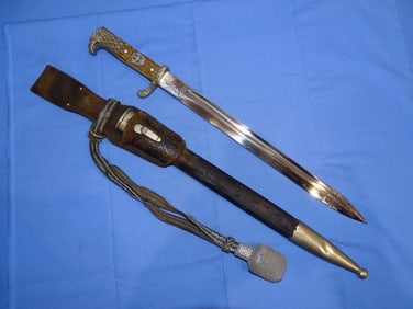 WWII German Nazi Police Bayonet, Clemen & Jung, Unit Marked S.Br. I. 899.