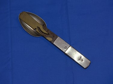 WWII German Mess Kit Field Issue Cutlery Utensil Set, Nicely Marked