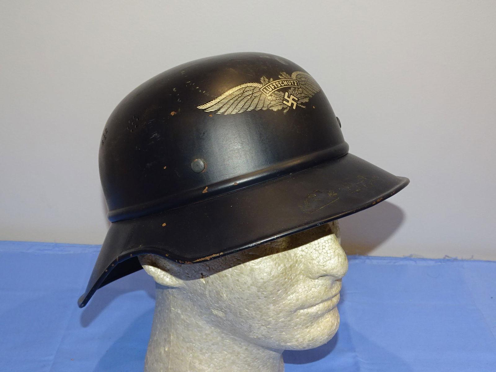 WWII German LUFTSCHUTZ Beaded Gladiator M38 Helmet (1 of 10)