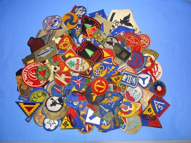 WWII U.S. Military Patch Lot of 150+ Patches
