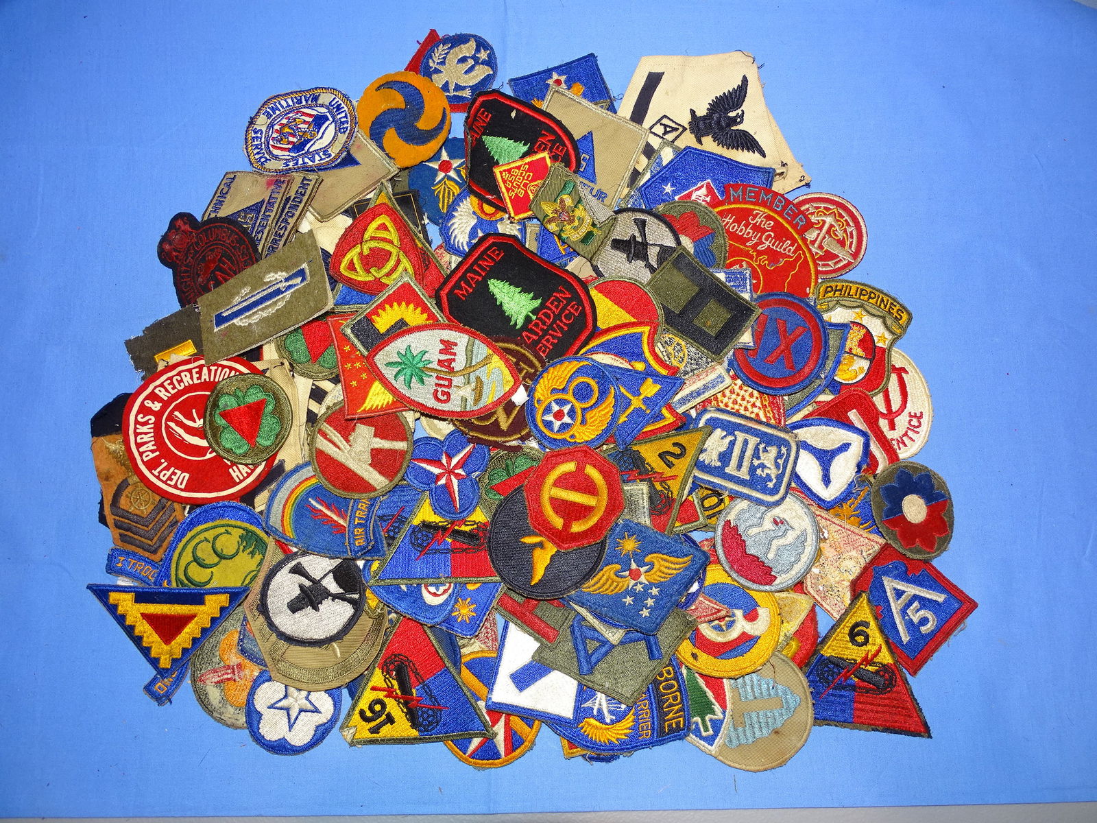 WWII U.S. Military Patch Lot of 150+ Patches (1 of 4)