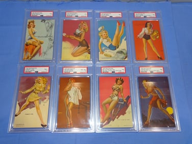 Vintage MUTOSCOPE Pin-Up Girl Card Lot of 19+, All PSA Graded