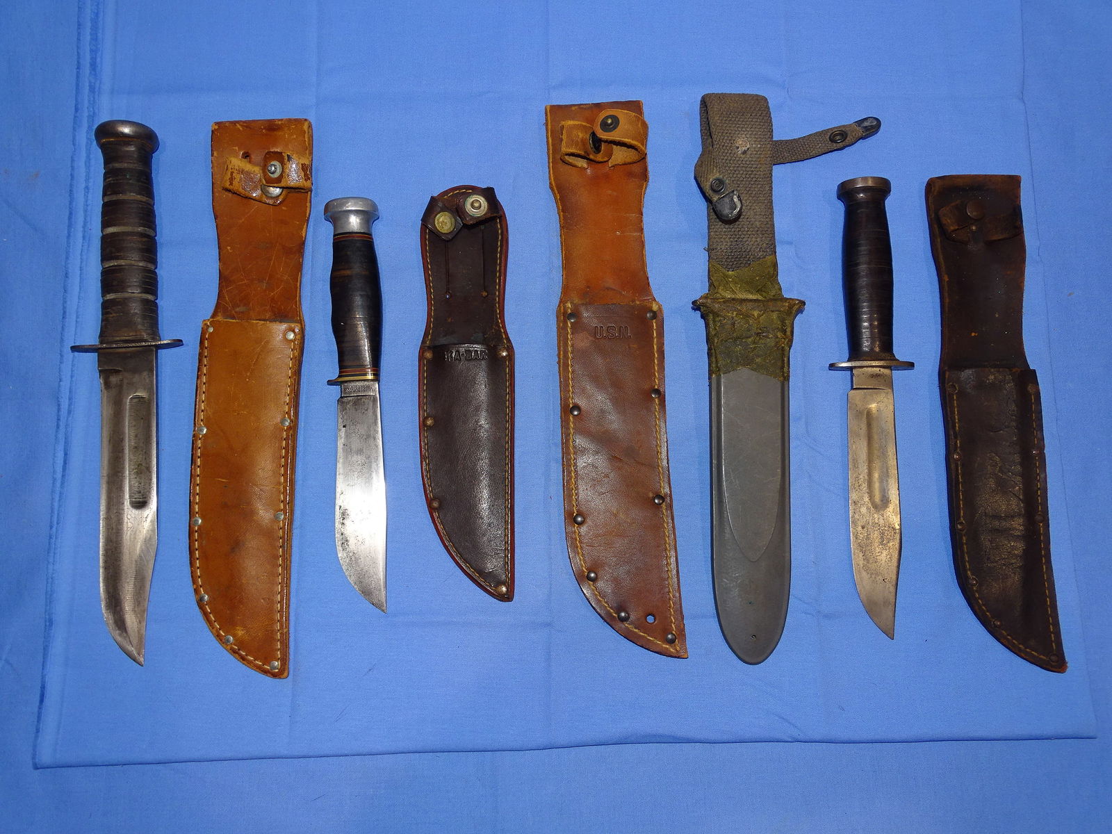WWII Fighting Knife & Sheath Lot, KA-BAR, Kinfolks (1 of 15)