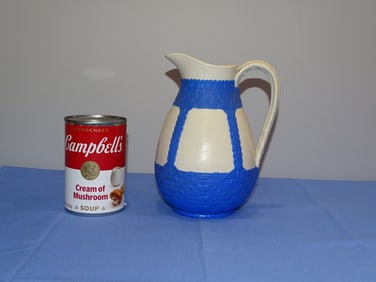 Westminster William Brownfield WB Two-Tone Blue & White Pitcher, 1868