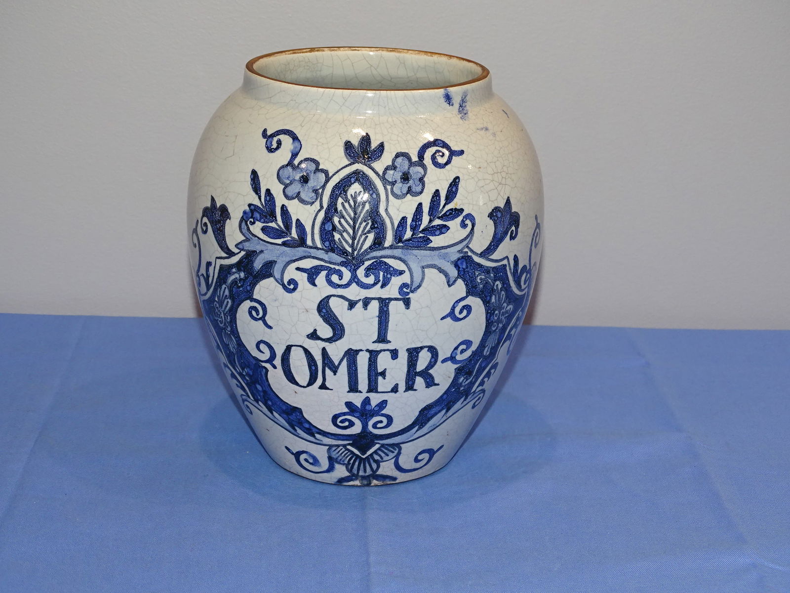 Dutch DELFT Tobacco Jar Jug, ST OMER (1 of 9)