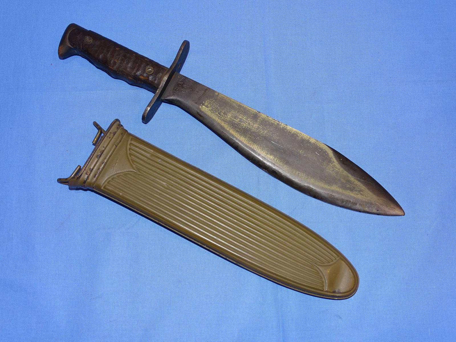 WWI M1917 Bolo Knife w/ Experimental LF&C Scabbard (1 of 13)