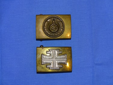 WWII German Nazi Third Reich Belt Buckle, HJ HITLER YOUTH Pair