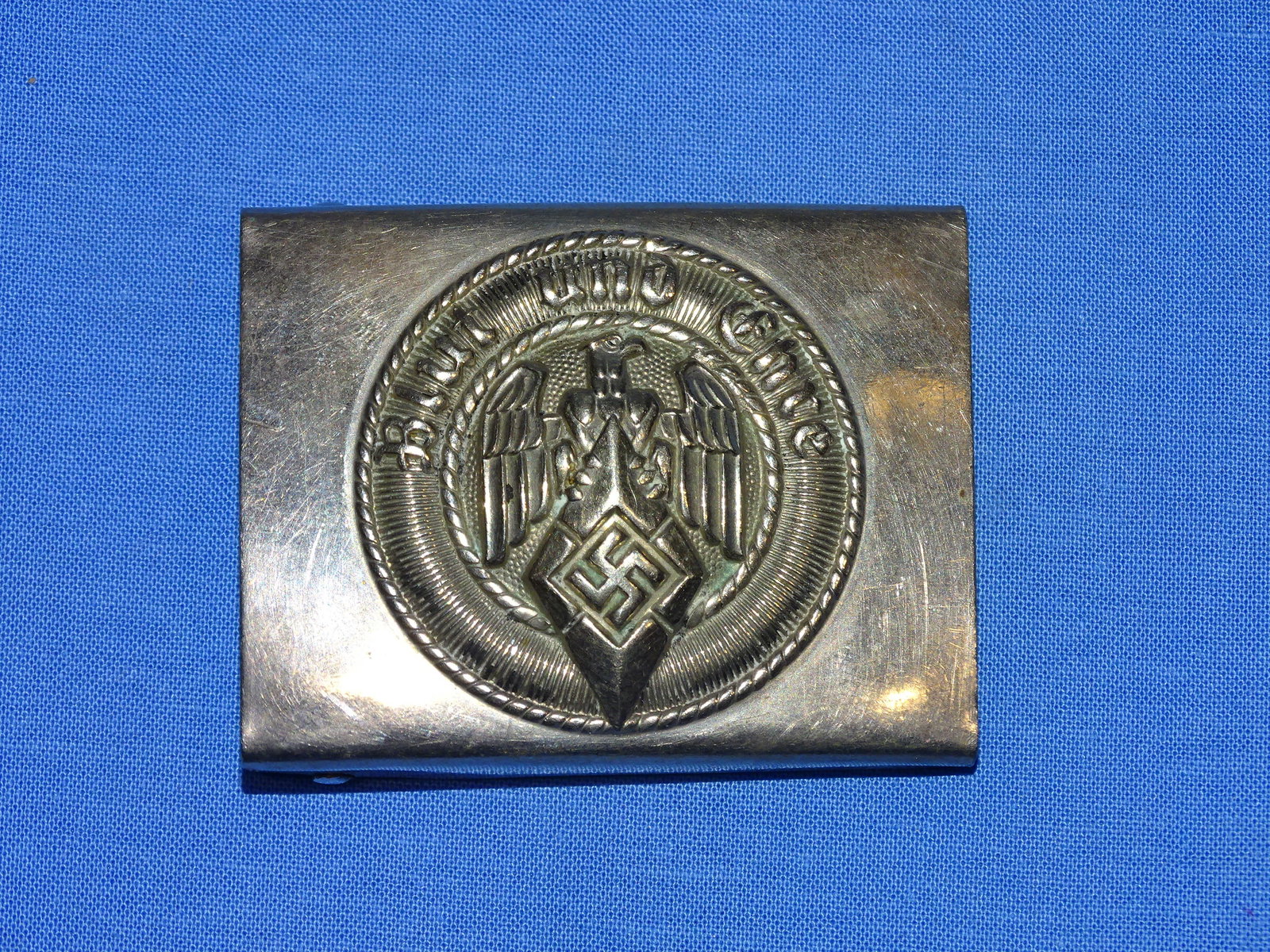 WWII German Nazi Third Reich Belt Buckle, HJ HITLER YOUTH: NICE WWII GERMAN BELT BUCKLE.