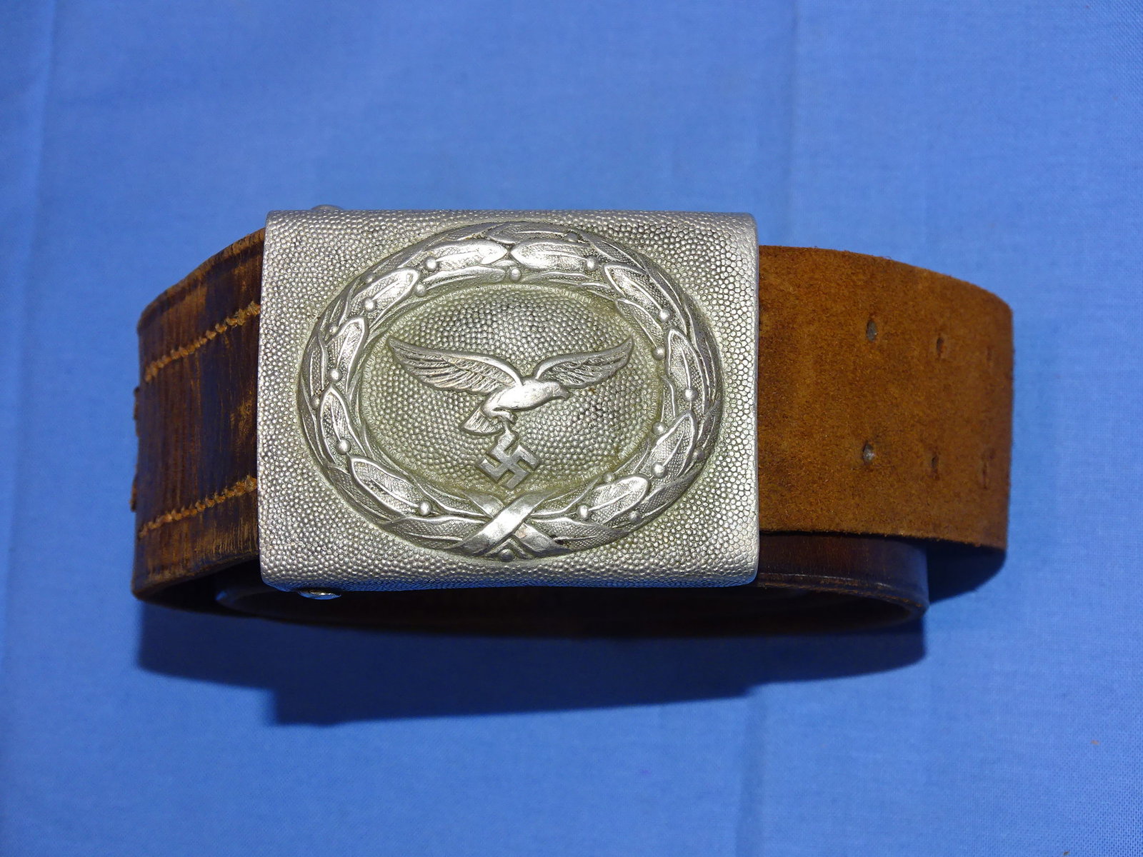 WWII German Nazi Luftwaffe Belt & Buckle Rig: WWII GERMAN LUFTWAFFE BELT AND BUCKLE RIG, VERY NICE.