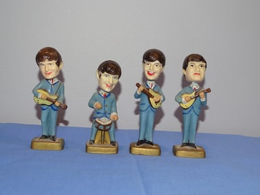 Vintage The Beatles Figurine Bobble Head Set, JOHN, PAUL, RINGO & GEORGE