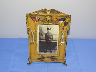 Nice WWI Patriotic Cast Iron Picture