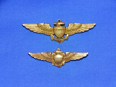 WWI - WWII USN Navy 10k Gold Pilot's Wings, 9.26 grams