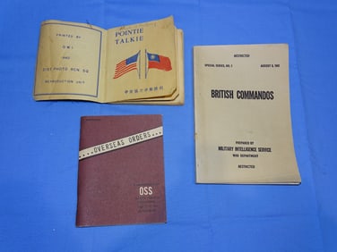 WWII Manual Booklot Lot, OSS, British Commandos & Pointie-Tallkie