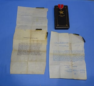 WWII Bronze Star Medal & Documents, 327th Glider Infantry, Normandy & Bastogne