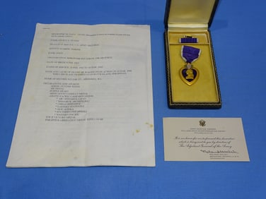 WWII Named Purple Heart Medal, 13th AAF 868th Bomb Squadron, KIA over Morotai Island