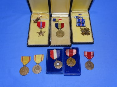 WWII Medal Lot, Some Named, Some Boxed