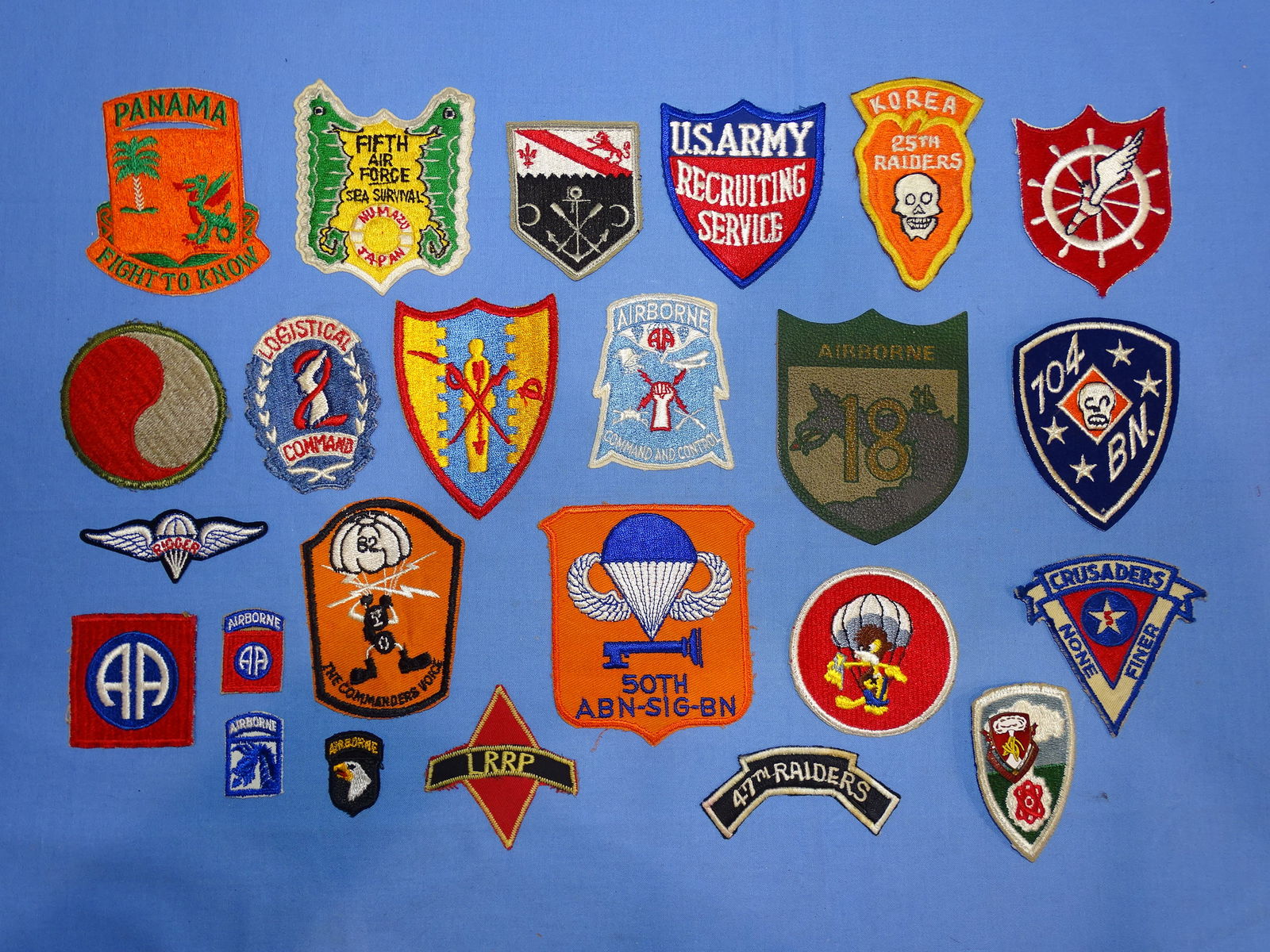 WWII - Korean - Vietnam War Era Insignia Patch Lot (1 of 10)